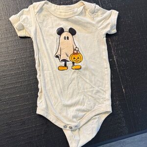 Bella Canvas Mickey Halloween Ghost  Natural Color Cream Onesie size 6-12months